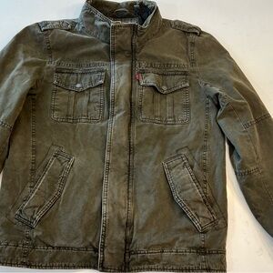 Levi's Men's Washed Cotton Military Field Jacket Size Small